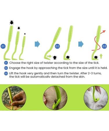 Emwel Tick Remover Tools for Dogs 4Pcs Stainless Steel Painlessly Tick Professional Tick for Dogs Cats Horses and Humans Pets Green - Buy Online on SooperMarket.com