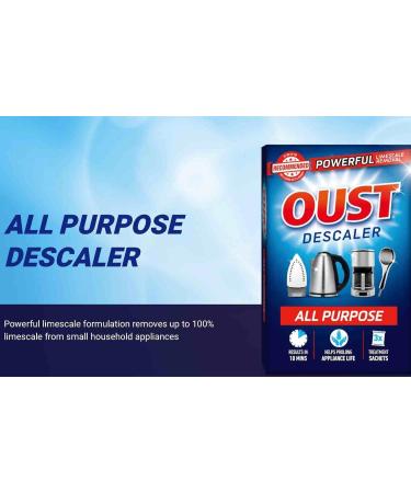 3 x 3 sachets Oust All Purpose Descaler for Kettle and Iron - Eco-Friendly Formula | Kettle Descaler Sachets Included | Effective Limescale Remover and Cleaner - Buy Online on SooperMarket.com