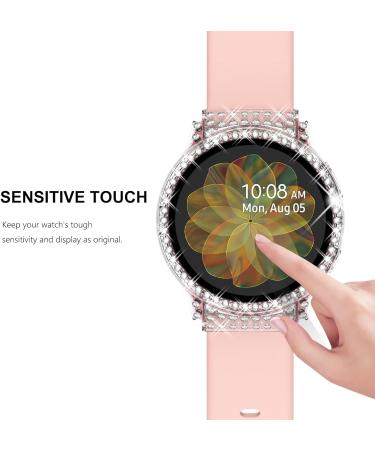 Surace Compatible with Galaxy Watch Active 2 Screen Protector Case 3 Pack Bling Crystal Diamond Tempered Glass Protective Cover Compatible for Samsung Galaxy Watch Active 2 40mm Rose Gold/Pink/Clear Rose Gold/Pink/Clear with Screen Protector Galaxy Watch  - Buy Online on SooperMarket.com