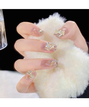 40Pcs 3D Alloy Nail Rhinestones Diamond Crown and Bowknot Charms - Luxury Gold Nail Jewelry Decorations for Women and Girls - DIY Nail Design - Buy Online on SooperMarket.com