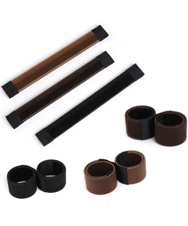 3-Piece Hair Bun Maker Set - Easy Snap Roll Nets for Women & Kids - French Twist Styling Tool - Brown - Buy Online on SooperMarket.com