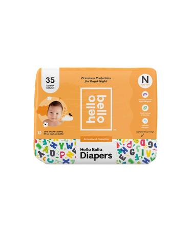 Hello Bello Diapers, Newborn, 35 Count, Alphabet Soup Design