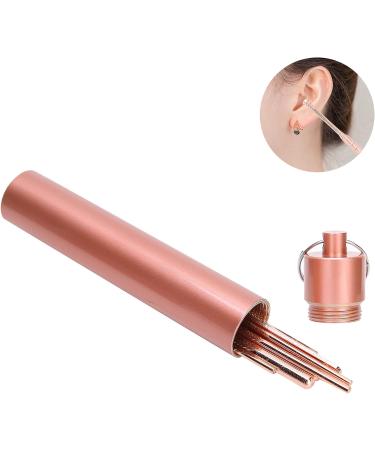 7pcs Stainless Steel Spiral Earwax Cleaner Set - Portable Ear Pick Spoon Tool Kit in Rose Gold - Buy Online on SooperMarket.com