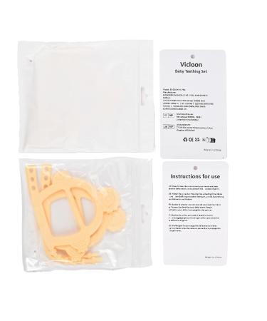 Vicloon Baby Teething Ring - 2PC Silicone BPA-Free Soft Lion Bite Toys for 3+ Months - Dental Aid & Massager - Yellow - Buy Online on SooperMarket.com