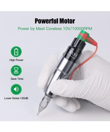Mast Tour Rotary Tattoo Pen Machine | 3.5 Length | Custom Mast Coreless Motor | 25mm Grip | Grey - Buy Online on SooperMarket.com