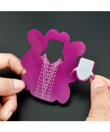 200Pcs Professional Stiletto Nail Forms - Self-Adhesive Sticker for Nail Extension - Pink and Silver - HJ-NTF051 - Buy Online on SooperMarket.com