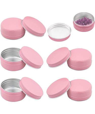 24 Pink Aluminum Jars - Empty Cosmetic Cans for Lip Balm Lotion Cream & Mini Candles - Versatile Travel Trip Containers - Buy Online on SooperMarket.com