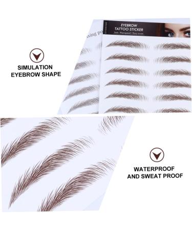 WOFASHPURET 4pcs Eyebrow Stickers Waterproof Fake Eyebrow False Imitation Eyebrow 4d Transfer Stickers Hair - Buy Online on SooperMarket.com