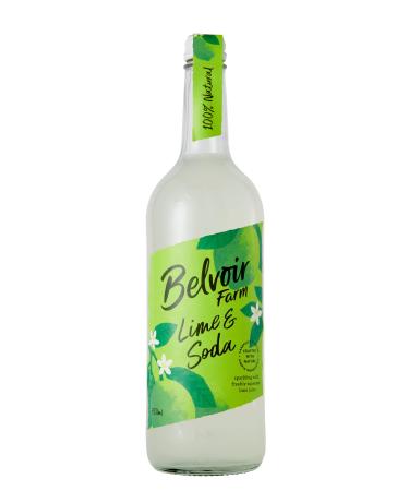 Belvoir Farm Sparkling Lime & Soda - Freshly Squeezed Limes & Pure Spring Water | Zesty & Refreshing | 100% Natural Ingredients | Suitable for Vegetarians & Vegans - 6 x 750ml Bottles 6 x 750ml Lime & Soda