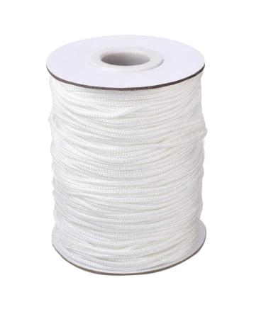 Vtete 1.8 mm  100 Yards/Roll Braided Lift Shade Cord - White Polyester Shade Blinds Pull String Rope for Aluminum Blinds Windows, Roman Shade Repair, Gardening Plant & Crafts and DIY Projects