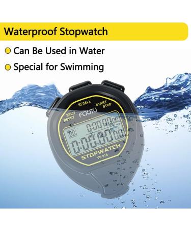 FCXJTU Waterproof Digital Stopwatch - 20 Rounds Memory Silent Large Display for Sports & Swimming Training - Buy Online on SooperMarket.com