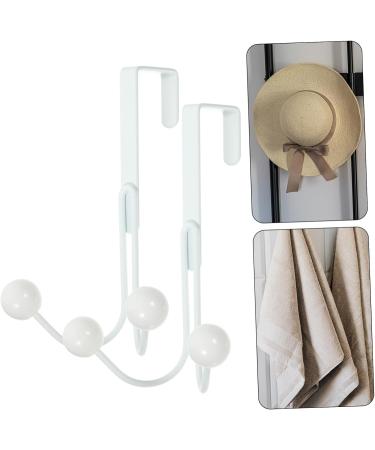 Hemoton 2pcs Double Hook Coat Hangers Towel Rack Clothes Hangers Hooks Door Hook Hanger Nail Hat Hook 14x9cm White - Buy Online on SooperMarket.com