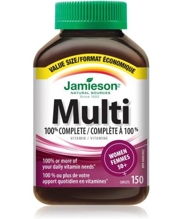 Jamieson 100 percent Complete Multivitamin for Women 50 plus - Value Size 150 Caplets 150 Count (Pack of 1) - Buy Online on SooperMarket.com