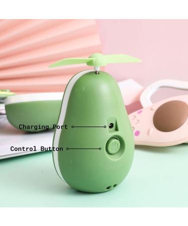 UNAGLAM Mini Avocado-Shaped Makeup Mirror with LED Light & Fan, USB-Rechargeable- Pink 2 - Buy Online on SooperMarket.com