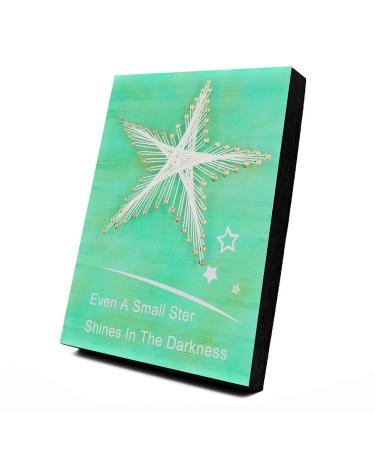 Yosoo Star DIY Nail String Art Kit 3D Drawing Nails Winding Lines Painting Winding Lines Painting Featuring Novelty Pattern for Home Room Office Decoration(Green)