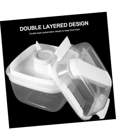 HOLIDYOYO Box Box Lunchbox Bento Container Lunch Boxes Lunch Holder White Compartment Box Pp Double Layer 15.8X15.8X14.3CM 10TUI4923B White 15.8X15.8X14.3CM - Buy Online on SooperMarket.com