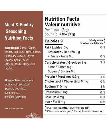 Aga's Wholesome Meat & Poultry Seasoning 100g Low Sodium & MSG Free Natural Spices Plant Based Gluten Free Vegan Non-Irradiated GMO Free - Buy Online on SooperMarket.com