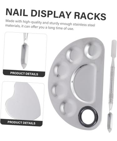 minkissy 1 Set Palette Nail Paint Display Boards Manicure Art Tools Manicure Display Boards Manicure Paint Trays Nail Display Racks Nail Art Tools Nail Polish Mixed Board Stainless Steel 12.5X9.5X1.5CM Silver - Buy Online on SooperMarket.com