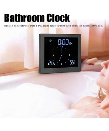 Bathroom Accessory Temperature and Humidity Limit Alarm Function Digital Clock Waterproof Silicone Hole Plug for Bathroom (Black Pisa Leaning Tower Type) - Buy Online on SooperMarket.com