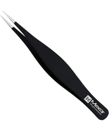 Macs Professional Tweezers Set for Eyebrow Plucking & Ingrown Hair Removal - Stainless Steel Precision Sharp Tips - Black 7343BK - Buy Online on SooperMarket.com