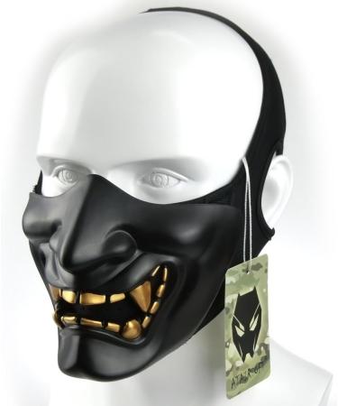 WorldShopping4U Tactical Protective Paintball Airsoft Kabuki Samurai Demon Half Face Mask - Black | Shop Internationally - Buy Online on SooperMarket.com