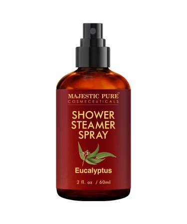 MAJESTIC PURE Eucalyptus Shower Steamer Spray - Aromatherapy Shower Spray - 100% Pure Eucalyptus Essential Oil - Eucalyptus Shower Spray Aromatherapy Mist - Spa with Room Spray Aromatherapy - 2fl oz