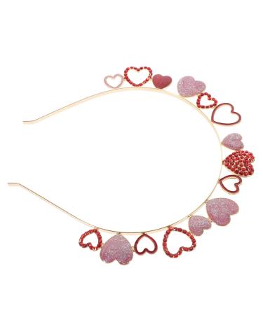 Gogogmee Valentine's Day Headband Valentine Headband Heart Headbands Valentine Party Headband Party Headbands for Adults Hair Bands Party Hair Band Rhinestone Headband Adults Headbands