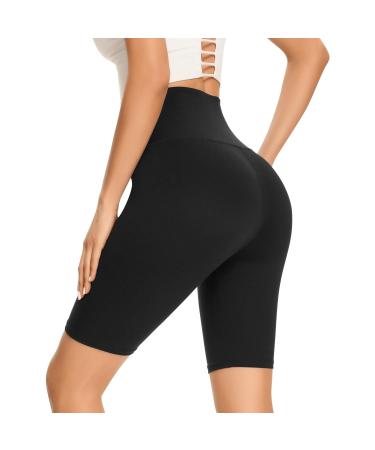 Gayhay Cyclists Women Knielang Leggings Short Sports Summer High Waist Sports Pants Gym Yoga Run Pants opaque shapewear belly path leggings S-M 1*Black