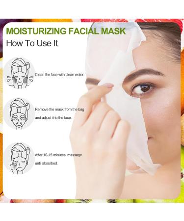 Sheet Mask 7 pc Fruit Extract Masks Organic Face Mask Pineapple Face Mask Moisturizing Facial Mask Face Facial Mask Collagen Face Mask Hydrating Improve dullness & Brighten Women/Men for All Skin - Buy Online on SooperMarket.com