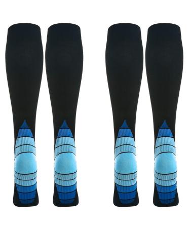Weekend Peninsula 2 pair of compression stockings Knee socks Sockets for women and men sports running flight travel travel pregnancy medical compression socks L-XL blue