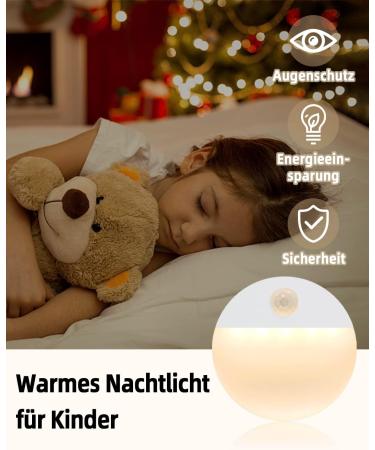 Flowood Night Light with Motion Detector - 4 LED Stair Lights for Kids' Rooms Hallways Bedrooms Kitchen & Cabinets - Battery Operated Warm White T031-W4 - Buy Online on SooperMarket.com
