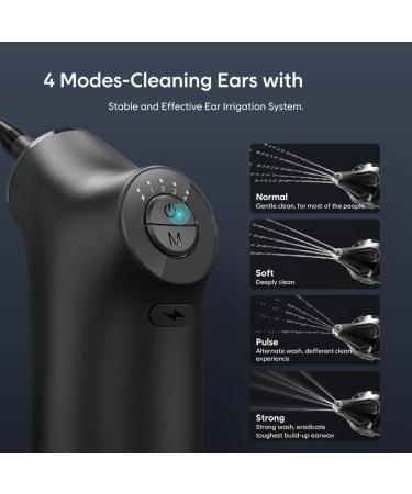 Qseenlnoy Electric Ear Removal Kit Powered Ear Cleaning Kit Ear Cleaning Kit with 4 Pressure Ear Removal Tool for Adults Black - Buy Online on SooperMarket.com
