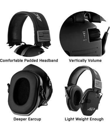 ACT FIRE Shooting Earmuffs Elite - Hearing Protection for Gun Range - Matte Black - One Pair - Buy Online on SooperMarket.com