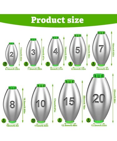 Editbar 55-Piece Punch Fishing Lead Set - Sinker Weights for Outdoor Sports | 2g to 20g Fishing Essentials - Buy Online on SooperMarket.com
