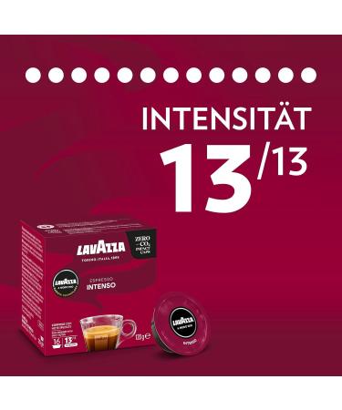 Lavazza A Modo Mio Espresso Intenseo Coffee Capsules - 16 Pack Intensity 13 Perfect for Milk Coffee Arabica & Robusta Blend Rich Spicy Notes - Buy Online on SooperMarket.com