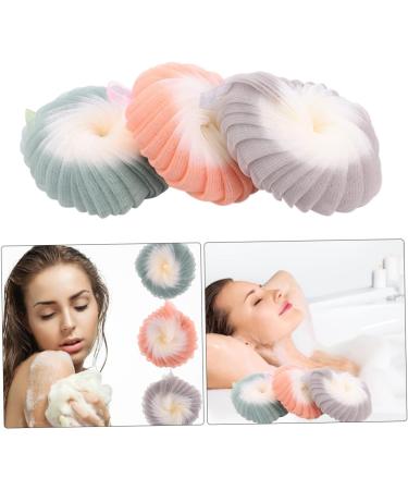 NOLITOY 3 Pcs Natural Two-Ball Bath Sponge Set for Women - Body Wash Accessories Mesh Bath Ball & Plastic Fiber Scrubber - Buy Online on SooperMarket.com