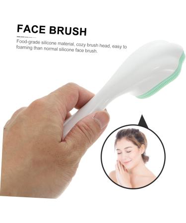 Mikinona Silicone Face Brush Handheld Face Brush Pore Cleaner Silicone Face Scrubber Handle Face Brush Cleansing Brush Face Brush Cleansing Silicone Brush Manual Silica Gel Blackhead Brush 15.3x5.2cm Green - Buy Online on SooperMarket.com