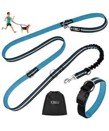 Etaccu double linen free -handed practice lines with rolling lines 3m for medium dog up to 50 kg large dogs robust non -slip handle without involvement reflective (blue) l 3m 50kg blue