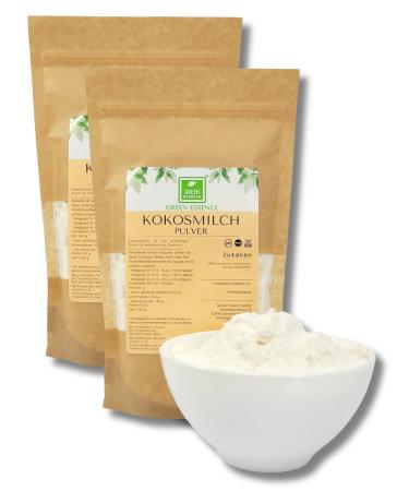 Coconut milk powder 1000 g (2*500g) from the green essence - coconut milk powder dried - vegan - protein powder - for vegetable and lactose -free drinks - vegan milk without sugar (1000 grams) 1 kg (1 Pack)
