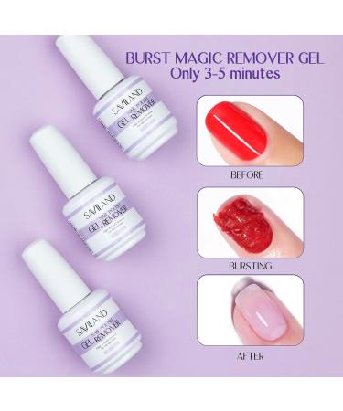 Saviland Gel Nail Polish Remover (3 Pack) - Professional & Quick 3-6 Minute Removal - No Foil Soaking Needed - Buy Online on SooperMarket.com