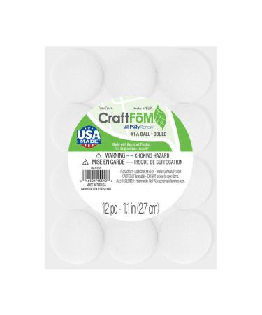 FloraCraft CraftFM 12 Piece Ball 1.1 Inch White