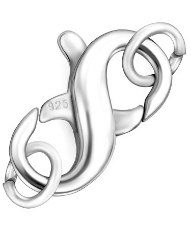 Dailyacc S925 Double Opening Lobster Clasp Sterling Silver and Gold Necklace Bracelet Extender Clasps and Closures for DIY Jewelry Silver 11mm  6.5mm