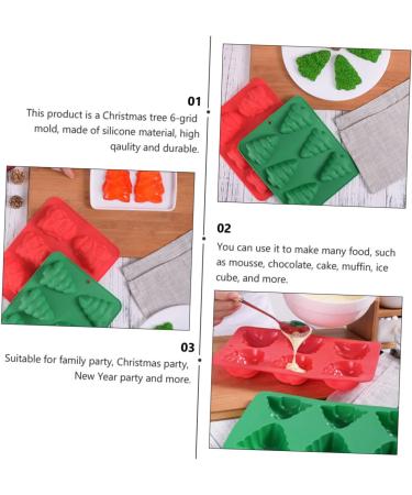 Didiseaon 2pcs Christmas Baking Molds Christmas Silicone Mold Christmas Cake Pan Santa Claus Cake Mold Fruit Tart Mold Silicone Candle Mold Ice Cubes Trays Dessert Silicone Candy Mini Fudge - Buy Online on SooperMarket.com