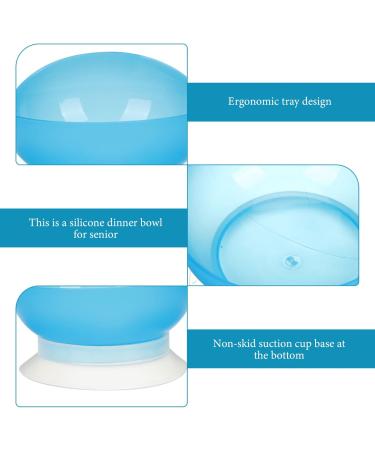 Suction Cup Bowl Silicone Scooper Bowl Suction Plate Disabled Person Bowl Self Feeding Bowl Elderly Assistant Dish for Handicapped Person - Buy Online on SooperMarket.com
