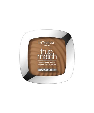 L'Or al Paris Powder Foundation Super-Blendable With Hyaluronic Acid Light Texture for a Flawless Finish True Match Perfecting Powder 8D 8W - Golden Cappuccino 9 g (Pack of 1)