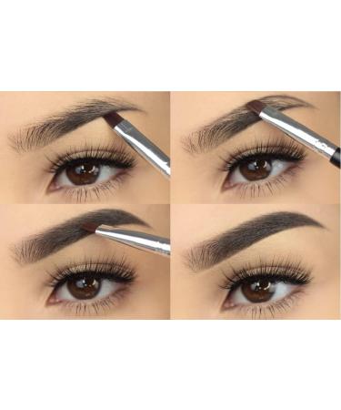 Impora London Angled Eyeliner/Brow Makeup Brush | Flat with Angled Tip for Winged Liners - Ideal for Eyes & Brows - Works with Gel, Cream, or Powder - Buy Online on SooperMarket.com