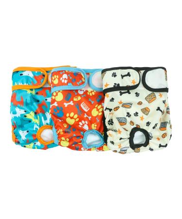 Hisprout Skirt Diaper for Female Dogs Reusable Washable Durable Puppy Diapers(M Funny Doggie) M Funny Doggie