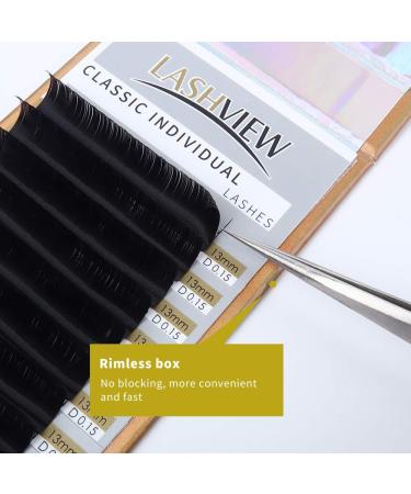 LASHVIEW Premium Eyelash Extensions - Individual Lashes & Classic 0.15 D Curl | Soft Natural Semi-Permanent 9mm Lashes for Seamless Application - Buy Online on SooperMarket.com