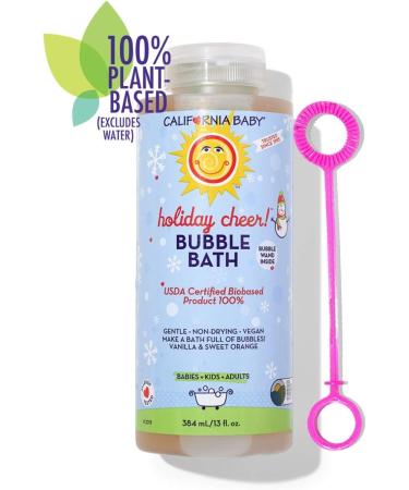 California Baby Holiday Bubble Baths - Tear-Free, Pure Essential Oils for Hot Tubs & Spas - Moisturizing Organic Aloe Vera & Calendula - 100% Plant-Based - USDA Certified - 13oz - Buy Online on SooperMarket.com