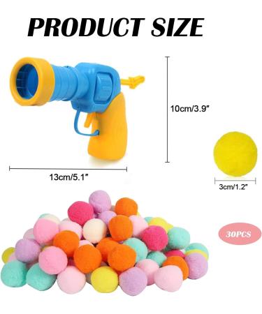 LPMXYW 35pcs Cat Ball Gun Interactive Toy Plush Ball Shooting Gun for Cats Cat Toy Launcher Launcher Cat Colorful Plush Toy Balls for Funny Cat Toys Indoor Kitten for Training Playing Pet Supplies - Buy Online on SooperMarket.com